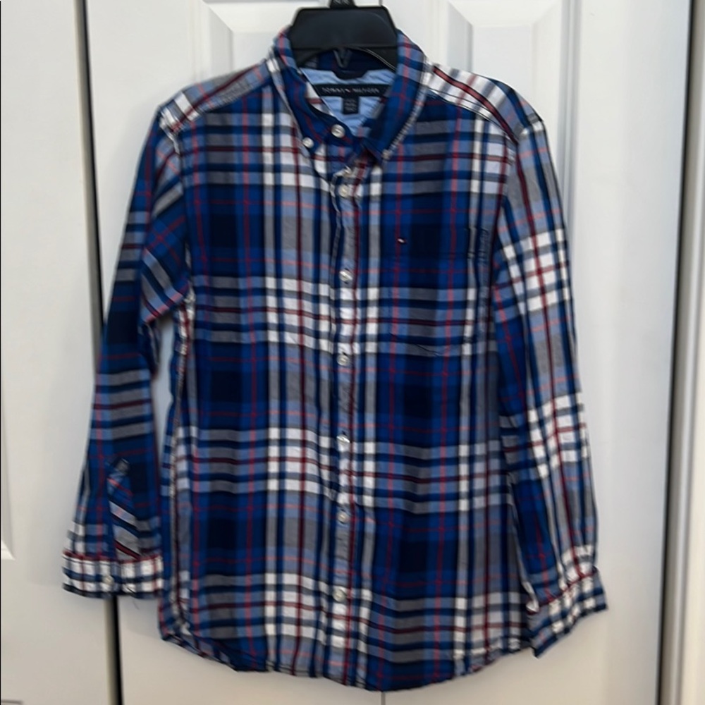 Tommy Hilfiger boys button front shirt sz L